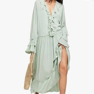 Free People Sweet Darlin Maci Dress Size Small Green Sage